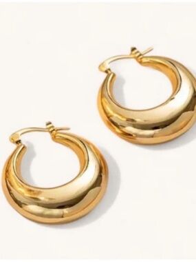 New! Becca Bubble Gold Hoop Earrings (3027) NWOT